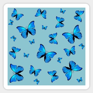 Blue butterflies print Sticker